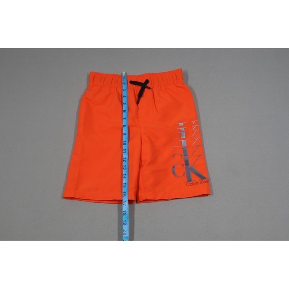 Calvin Klein Big Boys Ombre Logo Swim Trunks - Red Orange - Size Small - Picture 4 of 7